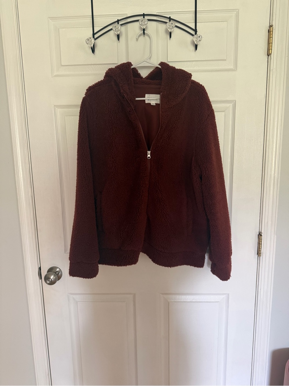 Women’s Cozy Hooded Zip Jacket - Deep Burgundy